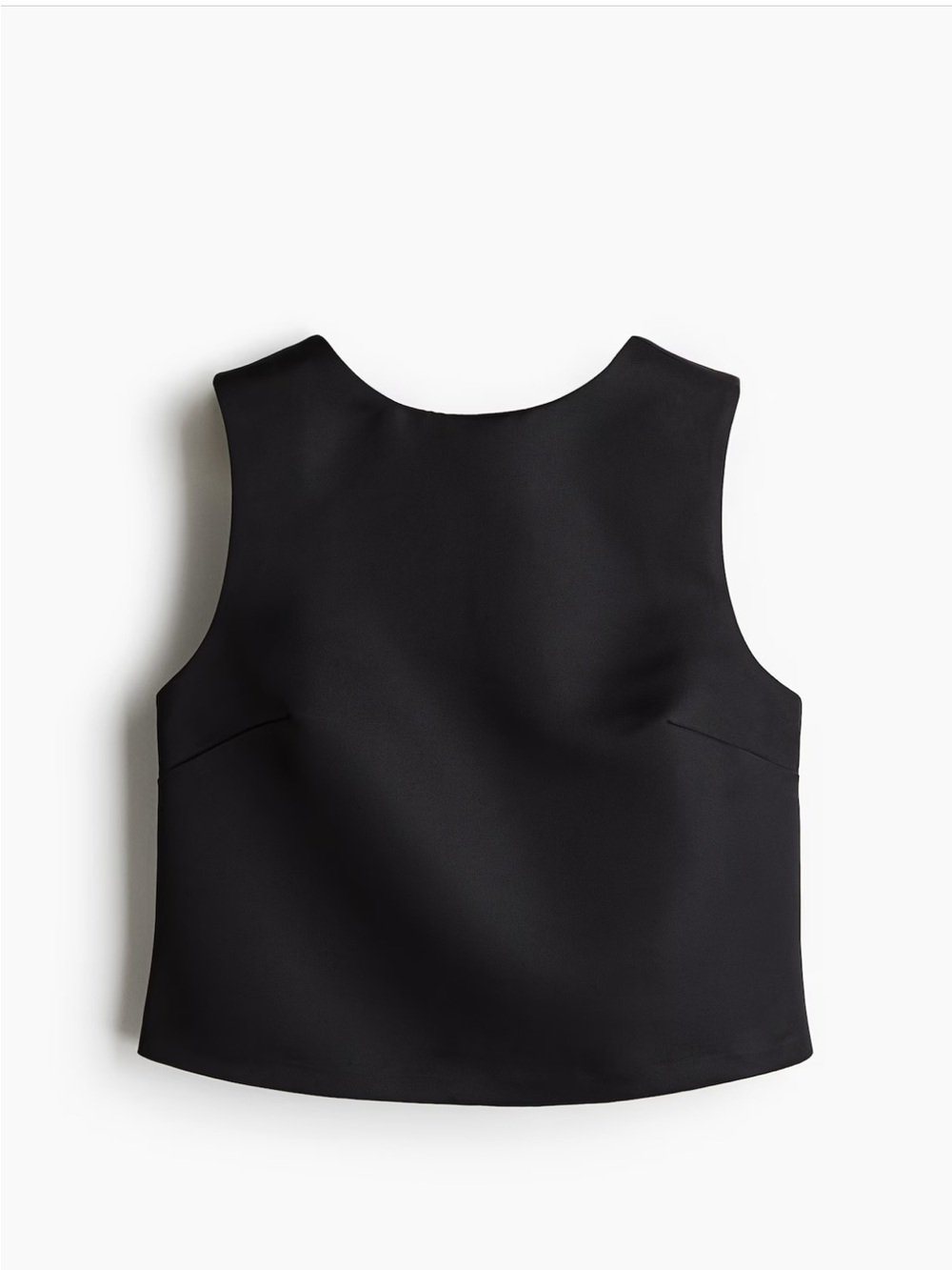 Women's Black Sleeveless Shell Top with bow detail on back